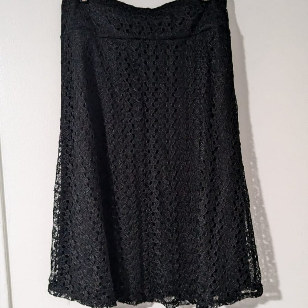 Elizabeth and Nicole Black Midi Pleated Skirt Size XL